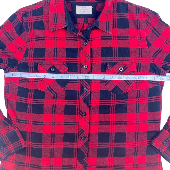 Weatherproof Vintage Women's Red Black Buffalo Plaid Button Down Shirt Size M - Picture 11 of 14